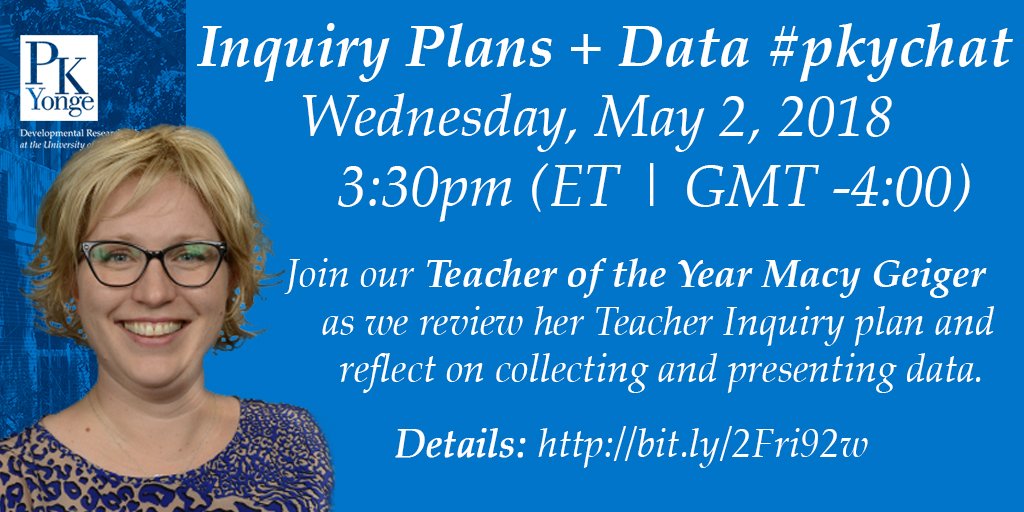 pkyongedrs's tweet photo. Teacher Research &amp; Collaboration? Engage in #TeacherInquiry in action at #pkychat on Wednesday, May 2, 3:30pm (ET). Learn more about   #TeacheroftheYear @MacyGeigerPKY and her inquiry project - share your  reflections &amp; suggestions. Macy's Project: https://t.co/aw0EdZRPZ5 https://t.co/xyb2vg2oGO