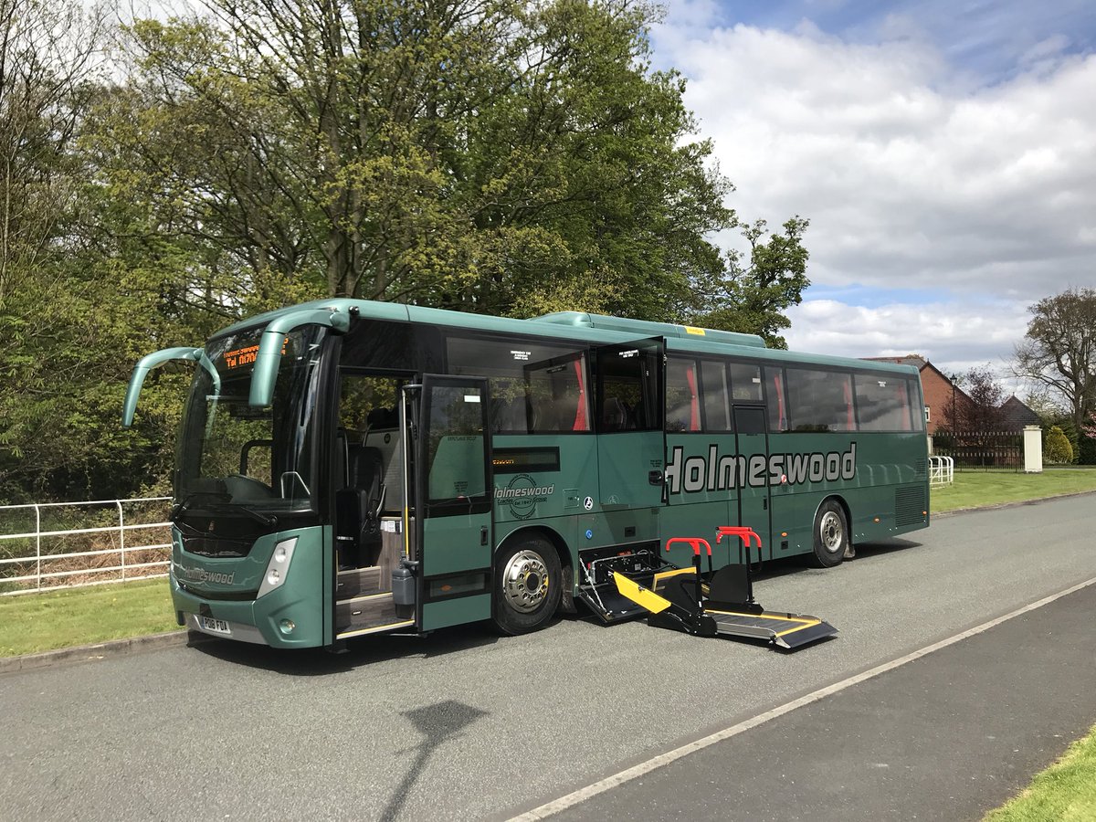 hwoodcoaches's tweet photo. Introducing our brand new MOBIpeople Explorer, with 55 seats, a toilet, DVD player and most importantly the facility to carry 11 wheelchairs at once!
Winner of the ‘Best Access for Disabled’ award at the UK Coach Rally 2018! https://t.co/bHG7xtBvQB