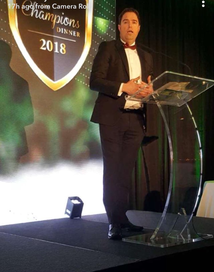 martinheydonfg's tweet photo. Great to address the Irish Racehorse Trainers Association Annual Awards last night. Congratulations to Aiden O’Brien, champion Flat trainer and Willie Mullins, champion National Hunt trainer. #IHRT https://t.co/Y5Eewh9xAz