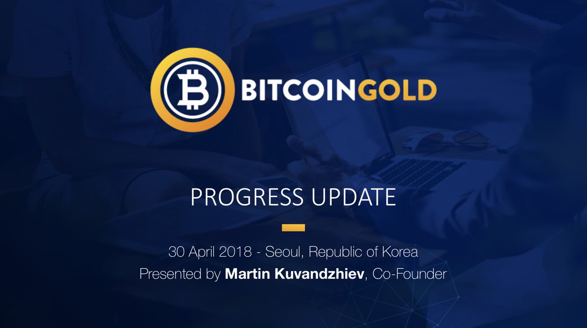 bitcoingold's tweet photo. Check out the BTG Progress Update presented by Co-founder Martin Kuvandzhiev at the COINNEST Meet-UP in Seoul, Korea. 🇰🇷

👉 https://t.co/Oy5OspINif

@coinnest_info #btg #BitcoinGold #bitcoin #blockchain https://t.co/qVrn9WvK6W