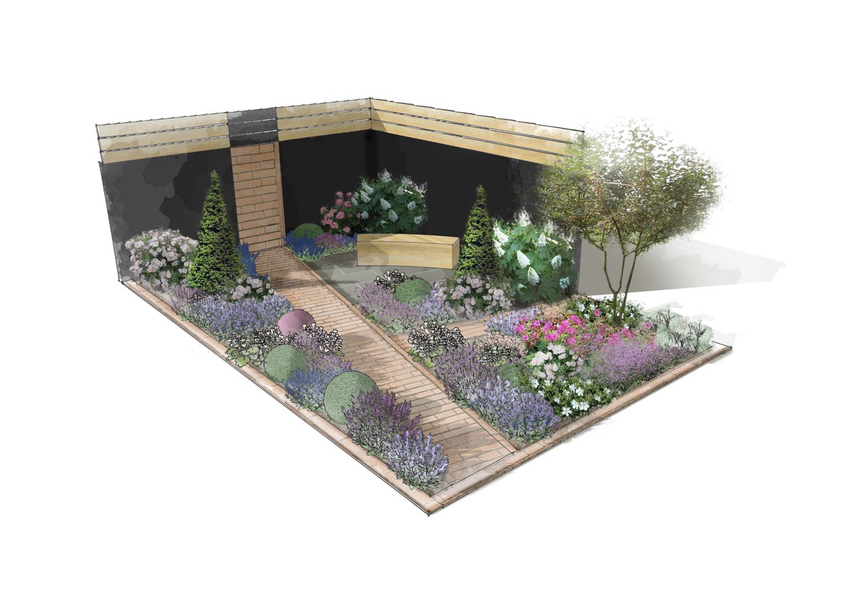 We are excited to share the first image of our Back To Back Garden for #RHSTatton 2018 #matthaddongardens #gardendesign #gardendesigner #showgarden