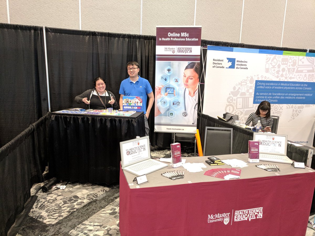 McMasterHSED's tweet photo. Look who is at my booth!!! @GridlockedGame @TChanMD @ThisIsSYMH Want to know how is works?! Come by!! https://t.co/VyLtnPldlg