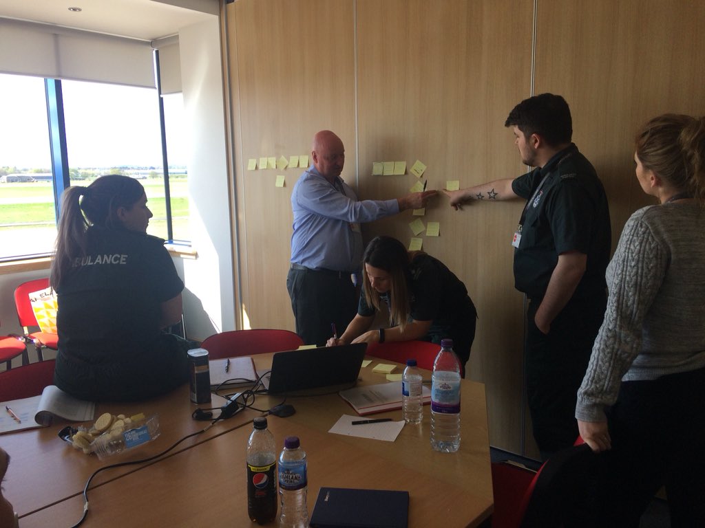 Project team working through their 500 foot process map for rest period compliance #Sasqi <a href="/Scotambservice/">Scottish Ambulance</a>