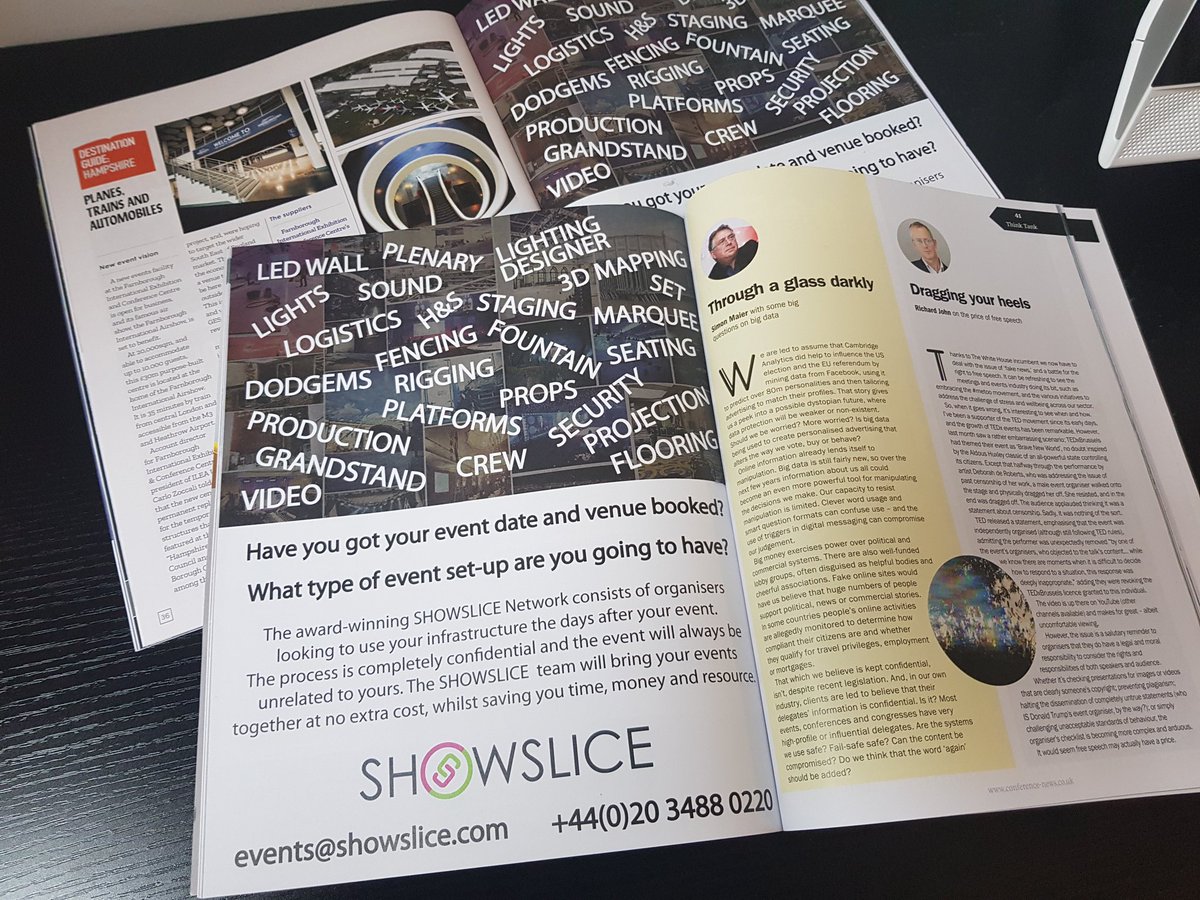 Showslice's tweet photo. Hey #eventprofs did you catch our latest ads in @Conference_News &amp; @Access_AA !? #Showslice really could save your time, money &amp; resource on your next event! #Sustainability https://t.co/L2AUGiaYVJ