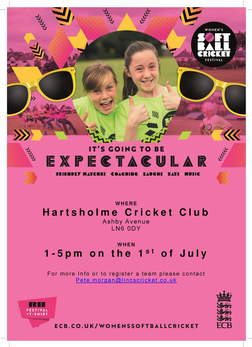 SUN 1st JULY we are hosting a Women's Softball Festival! See attached for more info! #womenscricket #softballcricket #cricket #lincolnshirecricket