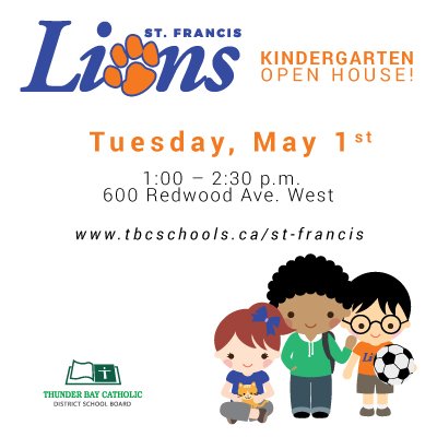 tbc_schools's tweet photo. Did you know @TBCDSB_StFranc is having a Kindergarten Open house, tomorrow!? Check out this lovely school and spread the word.
#tbcdsb #tbcschools #kindergarten #school #tbay https://t.co/BpHktLB6K4