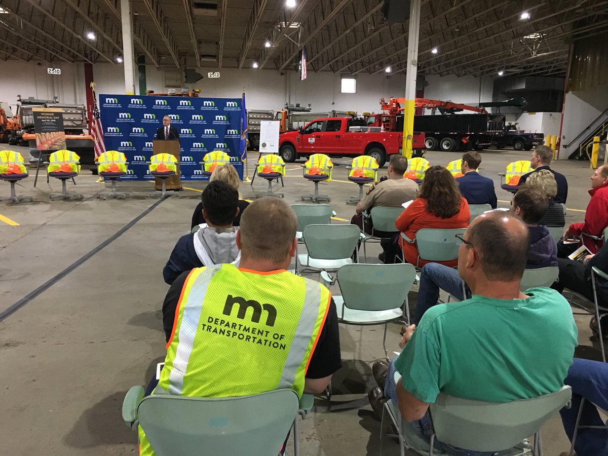 Worker Memorial Day commemorated at MnDOT Maryland Ave Truck Station. 35 MnDOT and 15 contractors since 1960 lost their lives in work zones.<a href="/kare11/">KARE 11</a> <a href="/MnDOTnews/">mndotnews</a>