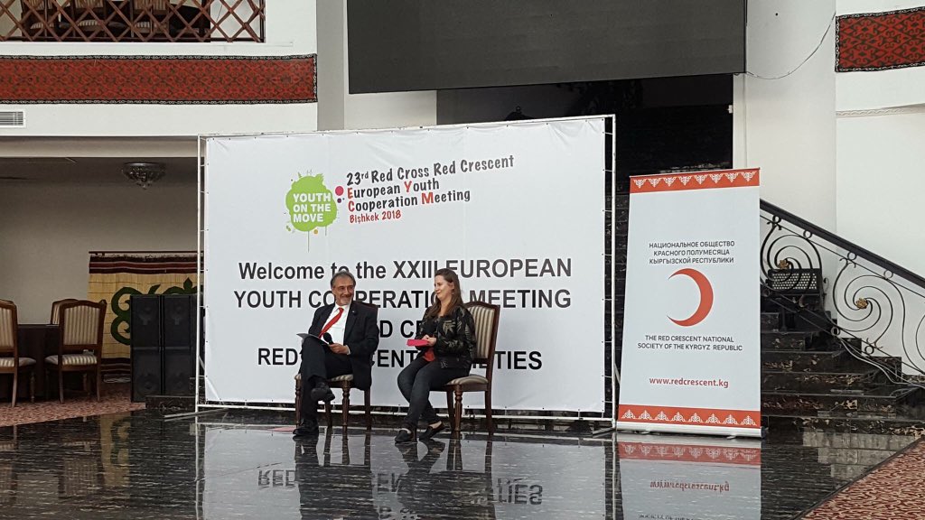 sabrinakonzok's tweet photo. Honored to welcome @Francescorocca , IFRC President, today at our meeting in Bishkek to talk about youth #eycm2018 @IFRC_Europe #YouthTakesTheLead https://t.co/5b8z4AxffX