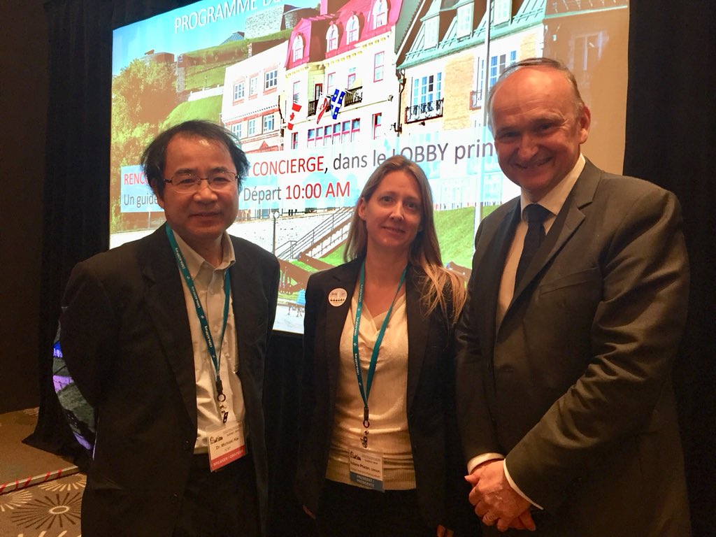 Three IRPA AS Presidents together at the <a href="/CRPA_ACRP/">CRPA-ACRP</a> annual meeting in #Quebec: Michiaki Kai (Japan), Valarie Phelan (Canada), Bernard Le Guen <a href="/guen_bernard/">Bernard Le Guen</a> (France <a href="/sfrpasso/">@SFRPasso</a>)