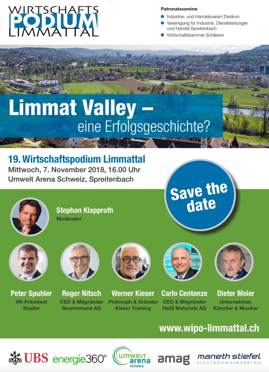 Die Referenten, das Programm und die Referenten für das #Wipo2018 stehen! Wir arbeiten mit Hochdruck an den weiteren Details. Tickets ab Mitte Mai erhältlich: wipo-limmattal.ch