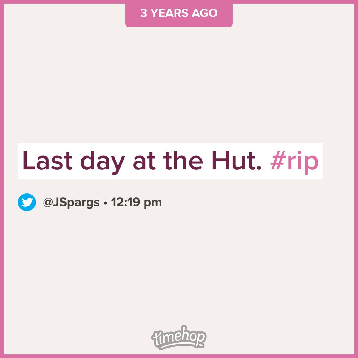 JSpargs's tweet photo. #RipTheHut https://t.co/7W2pBd5cb4
