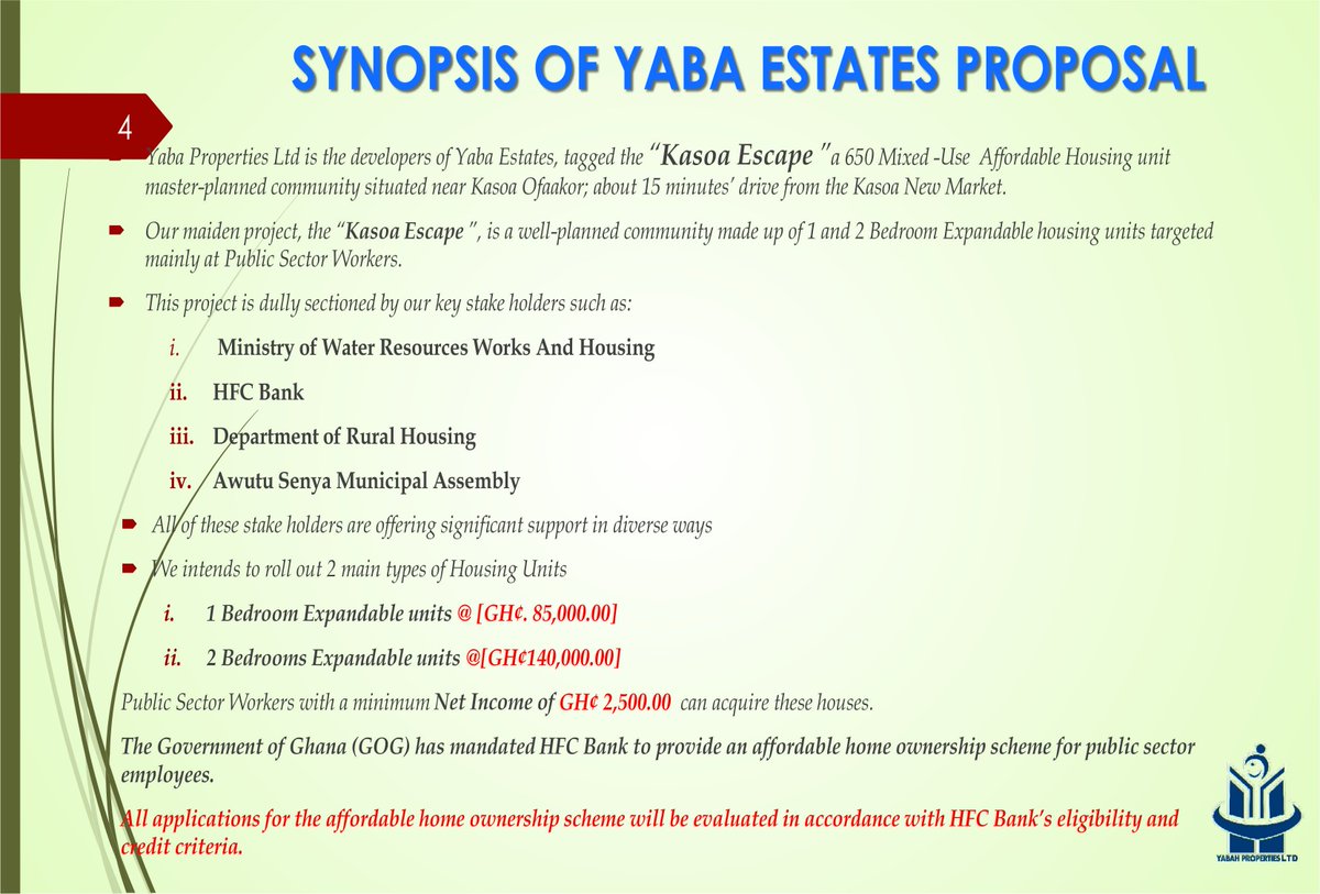 CONTACT YABAH PROPERTIES ON 0242639948