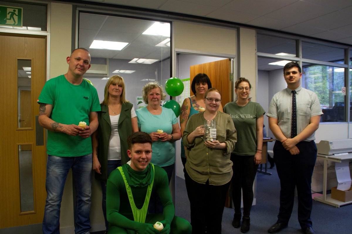 Centaurmfg's tweet photo. On Tuesday 24th April 2018, we took part in 'GO MAD, GO GREEN' with CEF in order to help show our support for Macmillan. We decided to hold a bake sale and dress Green for the day and helped to raise a whopping £134.18 in total #macmillancancersupport 💷💚 https://t.co/SeICMViyof