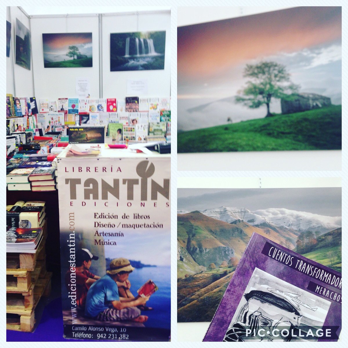 TFnuria's tweet photo. Mis #cuentostransformadores #merachos en la#feriadellibro #santander #2018 junto con exposición de fotos de paisajes de @VallesPasiegos y #Miera #cuentostransformadores #librostransformadores #culturatransformadora #transformandofuturos https://t.co/dC0DB61oVI