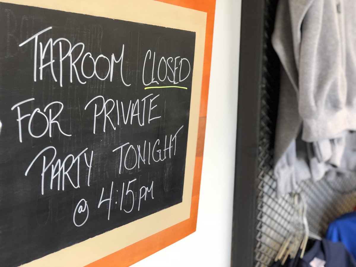 We host private events in our Tap Room, &amp; we have one going on Tonight! Just a heads up that it will be starting around 4:15 pm, so come on in before then if you were planning to sample - the Retail Store will be open as usual until 9pm for all of your sweater, mug &amp; 6pk needs🙌