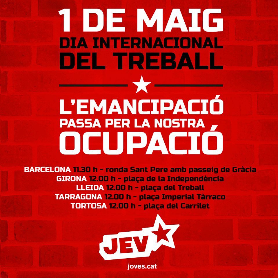 JovesEco's tweet photo. 📢 Demà és #1demaig i tornarem als carrers per reivindicar els nostres drets laborals❗

✊🏼 L'emancipació passa per la nostra ocupació! Perquè som el futur, però també el present❗ https://t.co/WAEApl6DT4