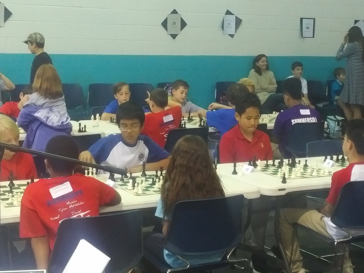 elklompstra's tweet photo. Finishing @OnslowSchools Chess tournament with 4th and 5th grade!!! Congratulations everyone!!
"No one ever won a game of chess moving forward on each move. Sometimes you have to move backward to get a step forward!" -Unknown
#ocsaig #checkmate https://t.co/6q4RujHn0j