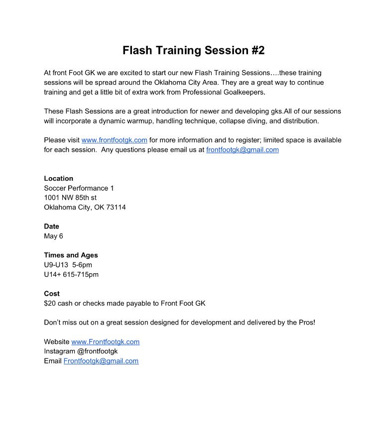 FrontFootGK's tweet photo. Come be apart of our next session #gk #frontfootgk #catchandrelease #letsgotowork https://t.co/uyugzVgU3n