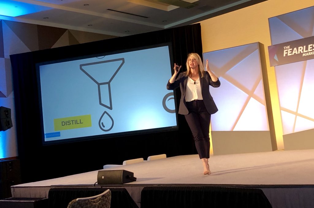 SeshadriWork's tweet photo. Fantastic session on fearless innovation by master storyteller @CarlaJohnson at #MKTGNATION. The highly relevant case studies really brought to life the need and opportunity to overcome brand detachment disorder via a robust process. #processbeforeproduct https://t.co/pXwxj4fsih