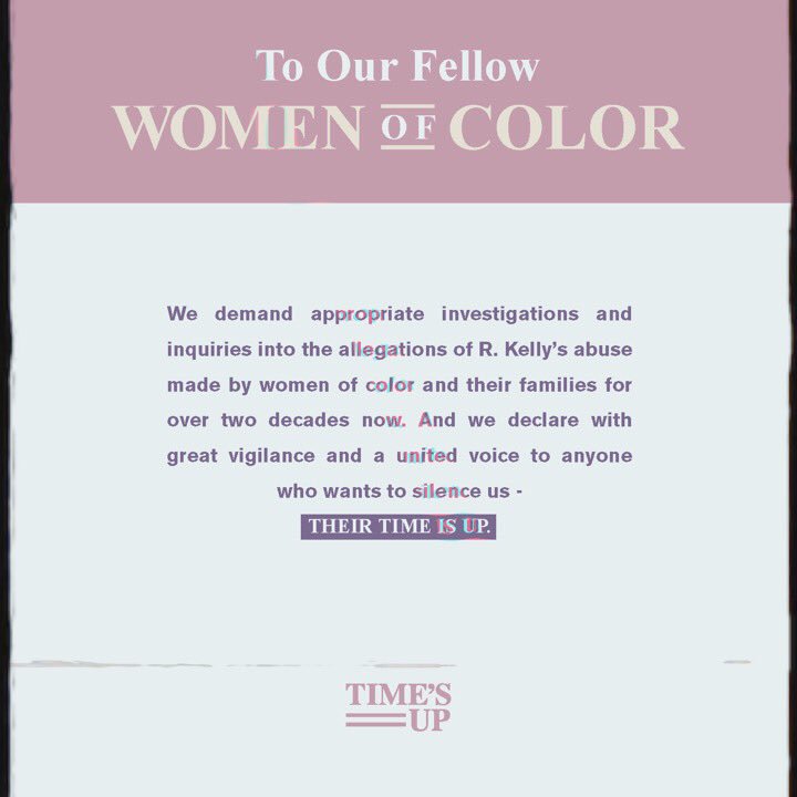 #MuteRKelly and insist on safety and protection of Black women. His time been up. #timesup