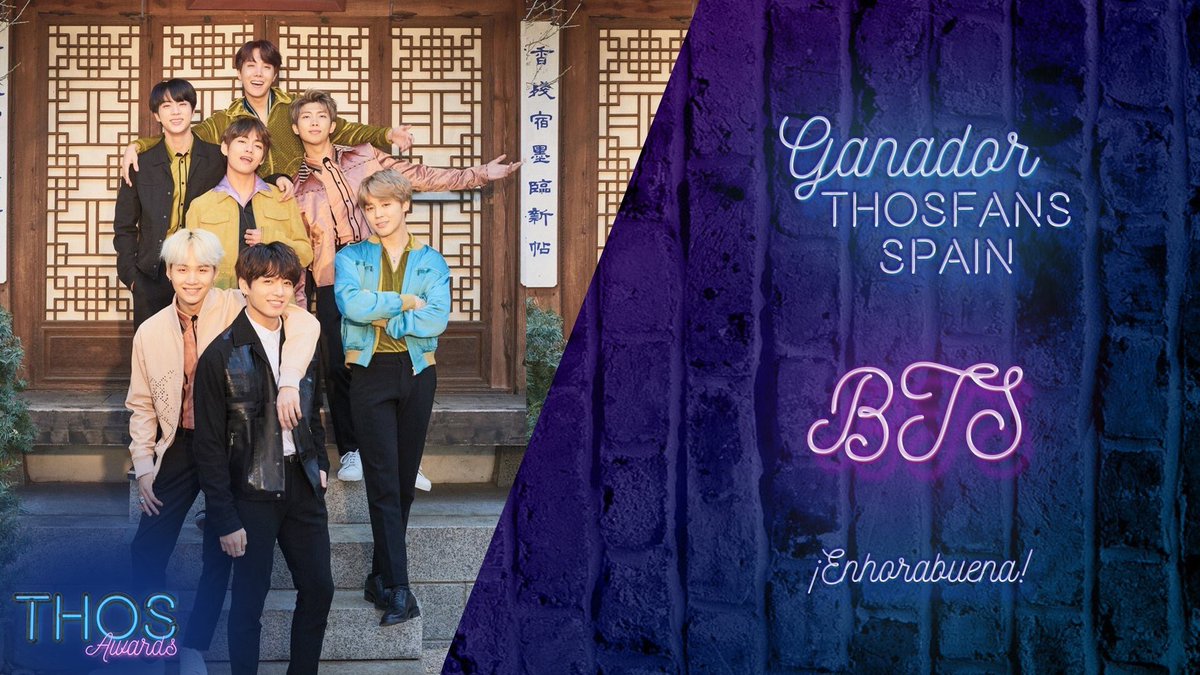 BTSXRADIOSCHILE's tweet photo. 🏆 @BTS_twt logró imponerse en los #THOSAwards2018. Nuestros chicos fueron los ganadores de las categorías:
🥇THOS Fans Spain
🥇THOS Fans World
Celebra con los HTs #THOSFansBTS #BTS1stWinInSpain
🎉Gran trabajo Army en especial a E-Army 🎉 https://t.co/i0CqN5Dzrh