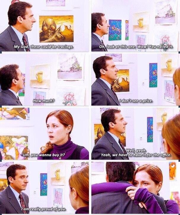 alex on Twitter: "If you don't cry at that part of The Office when no one goes to Pam's art show and then Michael shows up and buys her painting of the