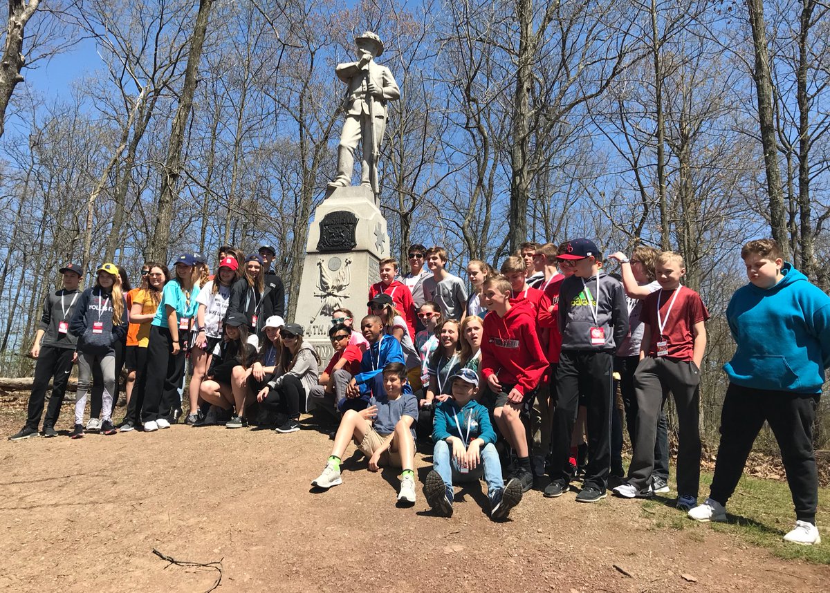 bmsopata's tweet photo. It never gets old visiting the Gettysburg Battlefield as another group of 8th graders learn about the significance of what happened here. #NeverForget #Bus4Lyfe @MrQ_ROMS https://t.co/HGv8aQmfPH