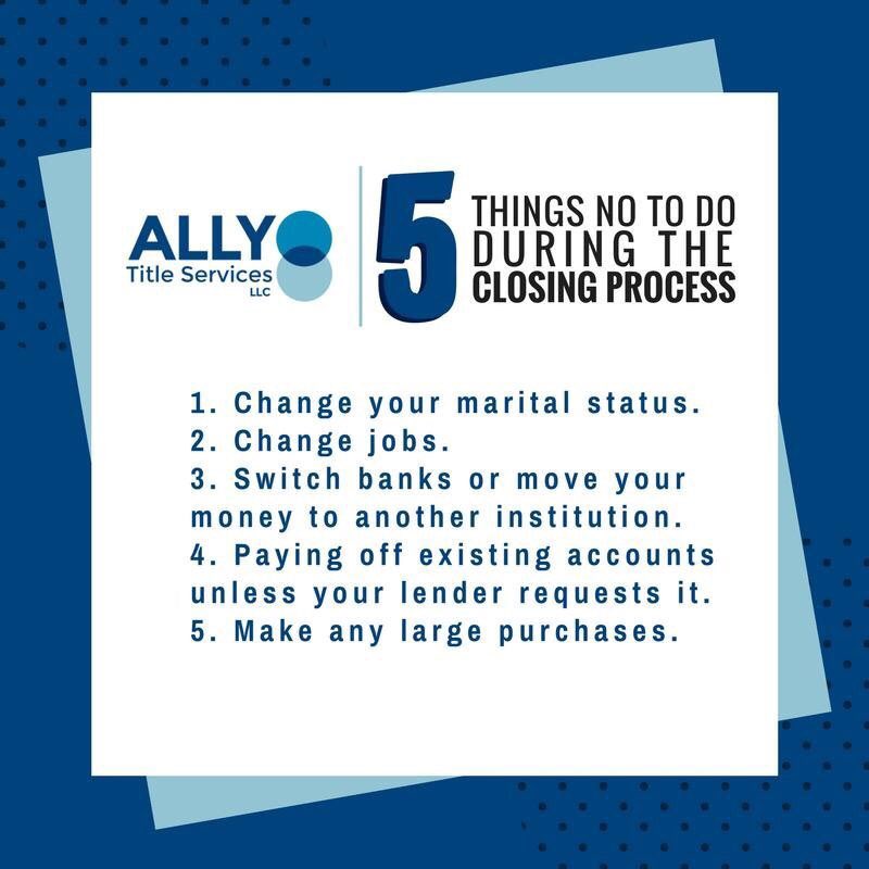 SSFields1's tweet photo. Five things NOT to during the Closing Process. #ScottFieldsRealEstate #StClairCountyALRealEstate #LoganMartinLakeALRealEstate #Realestate #PellCityAL https://t.co/dUj1fpTZp5