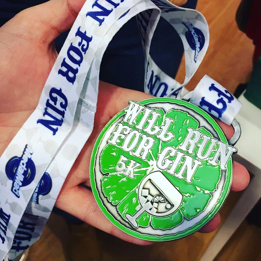 MikeSquireCEO's tweet photo. Now this one also came into the office today. Though not a big Gin fan myself I know we have a lot of first time challengers aiming to start running to gain this one. #gin #ginandtonic #runforgin #runners #running #virtualrunning #virtualrace #motivation https://t.co/1o30YBaYOs