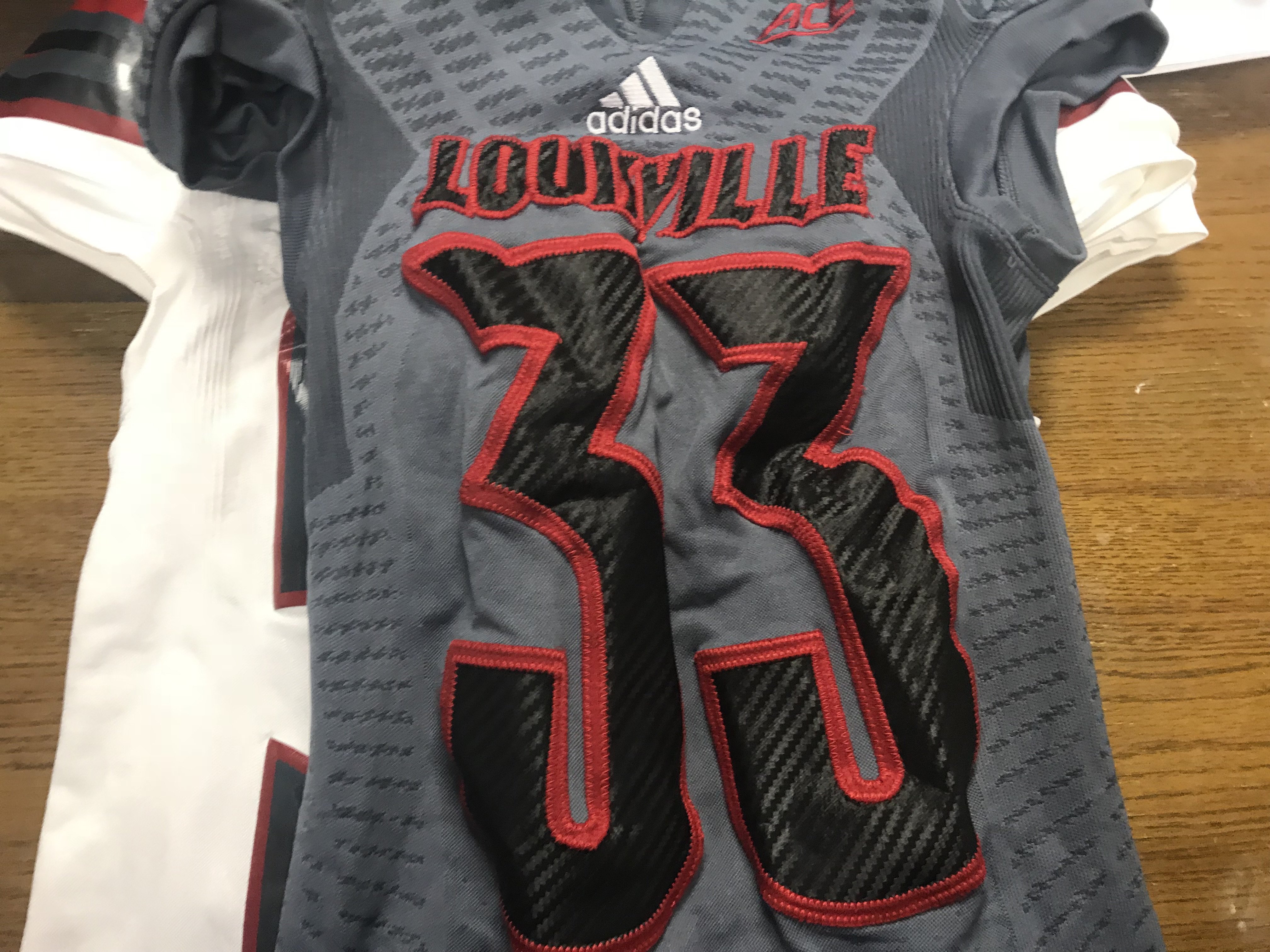 Adidas Louisville Cardinals College Football Game Worn Jersey 