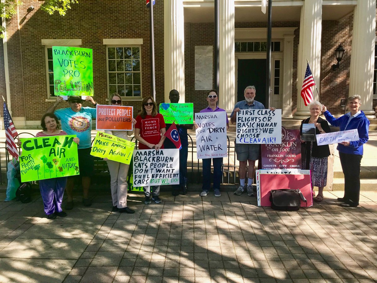 indivisible_tn7's tweet photo. @IndivisibleTeam Holding no show @VoteMarsha and @ScottPruittOK accountable for their polluting! Tennessee needs officials that protect our planet not seek to destroy #cleanTN #Indivisible https://t.co/545hwJsRJk