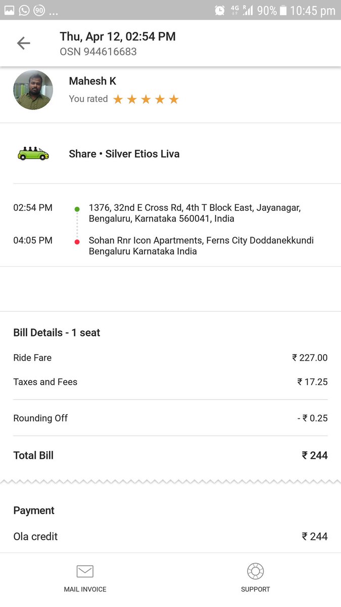 sumithcp's tweet photo. @ola_supports it's not a single ride this happened on my multiple rides : https://t.co/BlOgDgtNZU