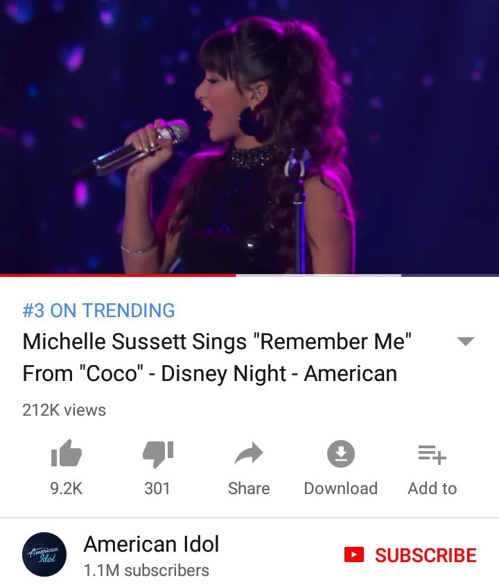 iCeremonials's tweet photo. @MichelleSussett you are trending #3 on youtube!! #MichelleSussett #AmericanIdol @katyperry @LukeBryanOnline @LionelRichie https://t.co/MYVrXKZJmw