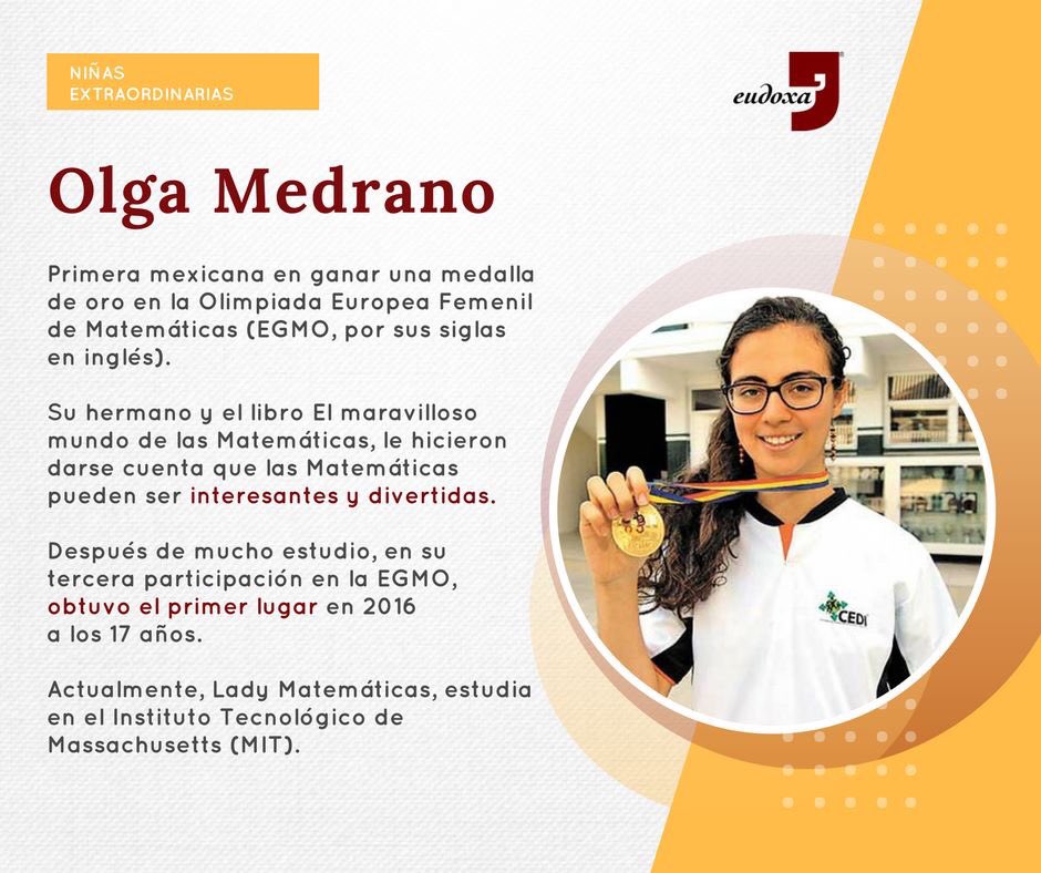 Eudoxa's tweet photo. ¡#FelizDíaDelNiño! Conoce la historia de @OlgaMedrano01, orgullo juvenil mexicano. https://t.co/LONIH59ujE