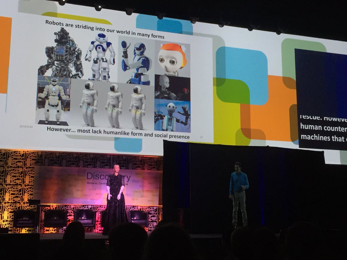 FNGhadaki's tweet photo. The holographic Dr David Hanson with #humanoid #SofiaTheRobot delivering a keynote “Bringing #Robots to Life” at #OCEdiscovery @OCEinnovation
#AI #ServiceRobots #Empathy https://t.co/6BoNLMXuVC