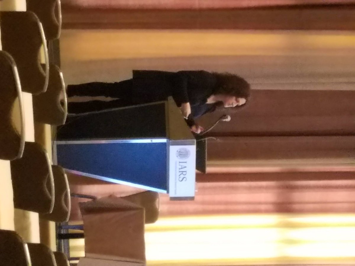 DrMStiegler's tweet photo. "Men have professional titles.  Women have first names." Dr. Hastie on gender bias. Unfortunate that almost all in the audience are women.  Preaching to the choir. #SheForShe but little #HeForShe #IARS2018 #womeninmedicine https://t.co/YYDrSlXK5o
