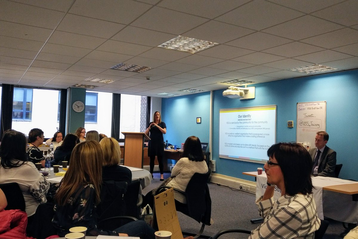 VSSPolicy's tweet photo. @VSScotlandCEO setting the tone today for a positive and practical session taking @VSScotland 18-21 plan to #volunteers and #staff as part of nationwide tour to inform and to be informed. This is everyone's plan and it's up to us to input and deliver for #victims and #witnesses https://t.co/7nbL9Ydm3p
