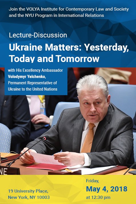 VOLYAInstitute's tweet photo. Don’t forget to join us this Friday at NYU for a lecture-discussion with @YelchenkoUN of @UKRinUN - https://t.co/nPcyN04kAh https://t.co/3xVwml5boX