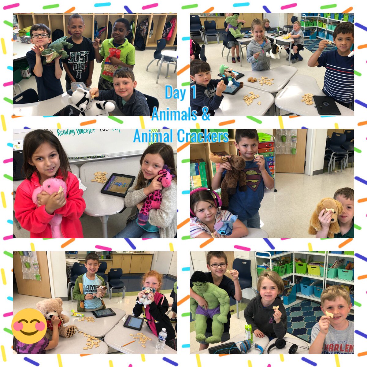 Swisher_BCSD's tweet photo. We are finishing the year strong and making every day count with our #ABCcountdown ! A is for Animals &amp; Animal Crackers #firstgrade https://t.co/P4TdqMUigw