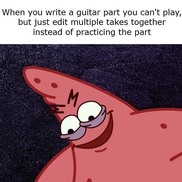 SaidTooMuchPro's tweet photo. Yup... #guitaristproblems #mememonday #guitarist #guitar #evilpatrick https://t.co/o5scz64Rgz