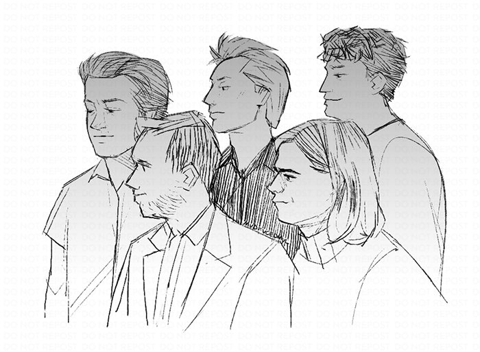 I sketched a thing based on Franz Ferdinand's 'Glimpse of Love' music video 