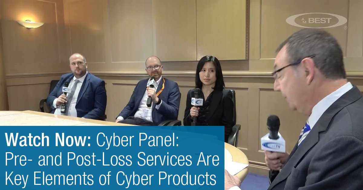 AMBestCo's tweet photo. [Video] A panel of cyberrisk experts at the Meeting of Reinsurance Officials in Montreal said insurers are using data to create and price cyber products, and that clients care about much more than financial indemnity. https://t.co/TaXexBiSad @Willis_Re @coraxcyber #MORO2018 https://t.co/6C27ykdYaT
