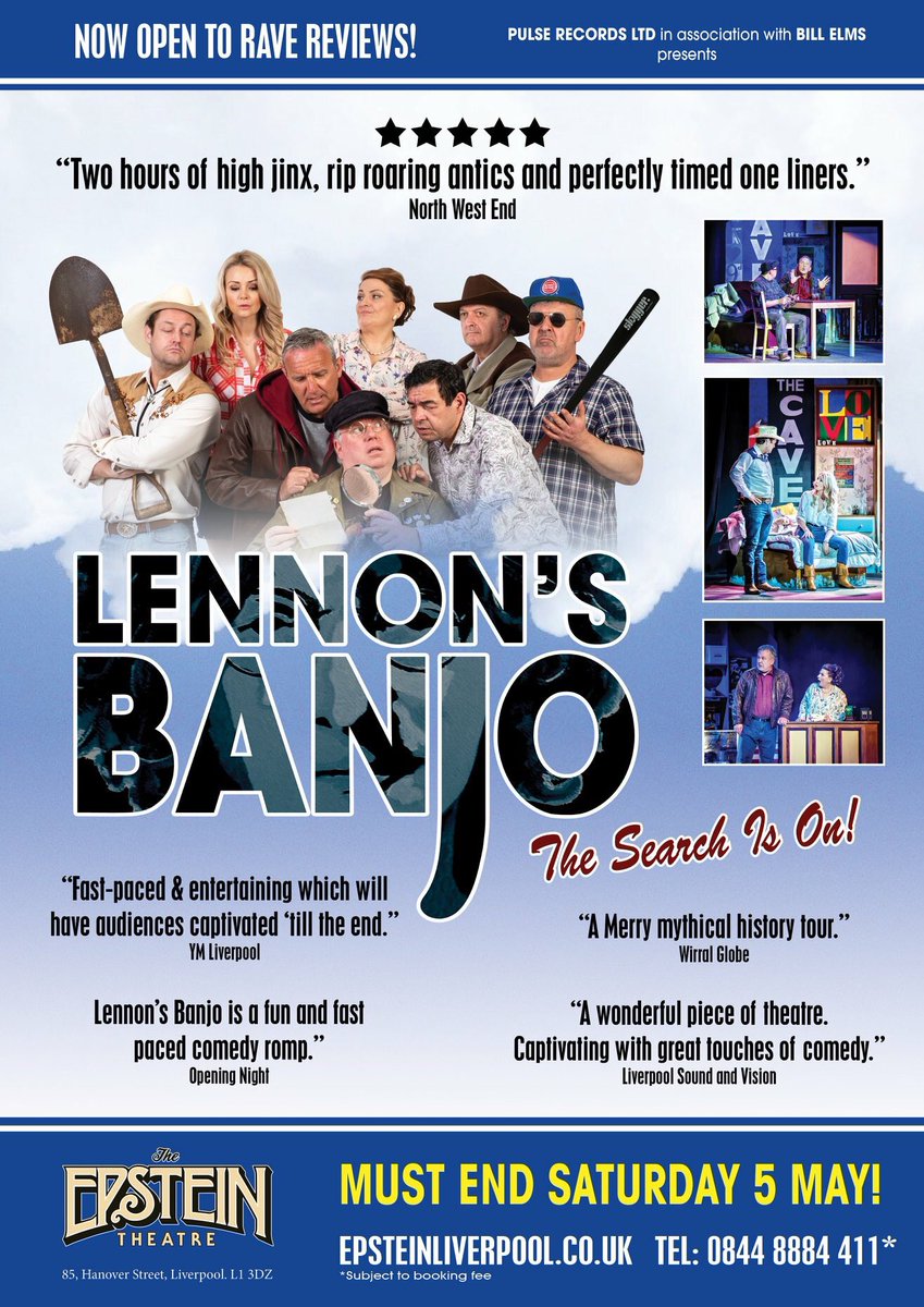 StephCofficial1's tweet photo. So tomorrow we go into our final week of @LennonsBanjo @EpsteinTheatre get booking peeps! We finish Saturday the 5th May!💋 https://t.co/BnxE0XUix0