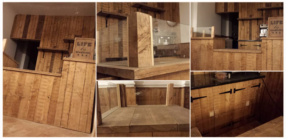 We loved fitting out this cafe with a new #servicecounter with matching rear #cupboards &amp; a #featurewall, all #custommade from #solidwood.