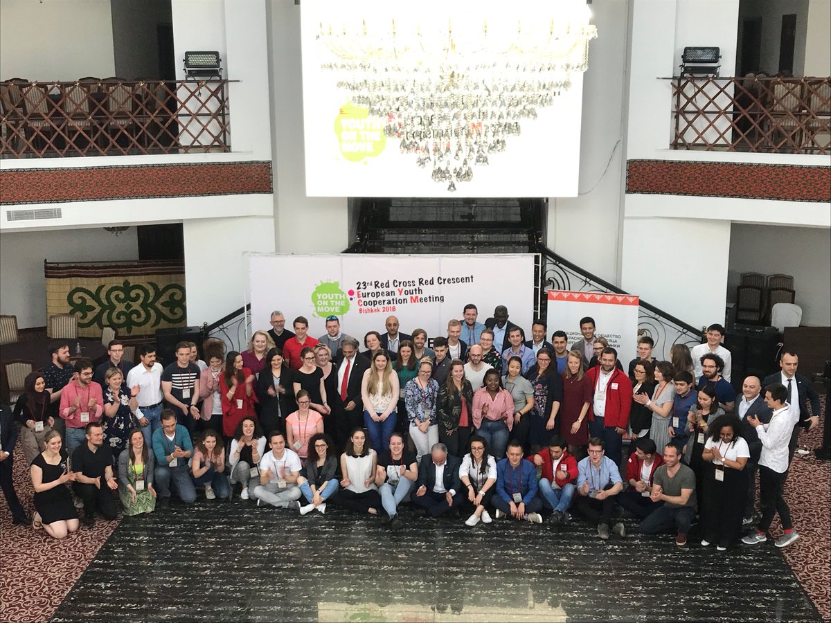 Elhadj_As_Sy's tweet photo. Young people shape our humanitarian present, not just our future: a great day in #Bishkek #Kyrgyzstan with ‘Youth on the Move’, the #RedCross
#RedCrescent European Youth Network meeting; #MambetovAzamatMuratovich, State Secretary for Emergency Situations; &amp; the @redcrescentkg. https://t.co/XXLz4UwKGy