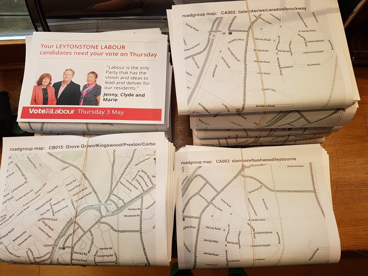 Labourstone's tweet photo. @WFLabourParty #LeytonstoneE11 #GOTV #leaflet rounds all bundled up and ready to go! Massive #ThankYou to all the #LabourLeafletters out there! #LabourDoorStep #LabourChat @UKLabour @LabourCllrs @LondonLabour https://t.co/fiZlp6aKcx