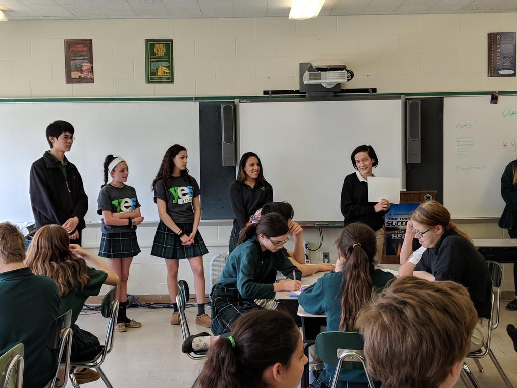Seton Catholic High School YES LEADers did an awesome job today at their YES LEADS Presentations with the middle school students!! Keep up the great work! #YESLEADS #LEADersrock