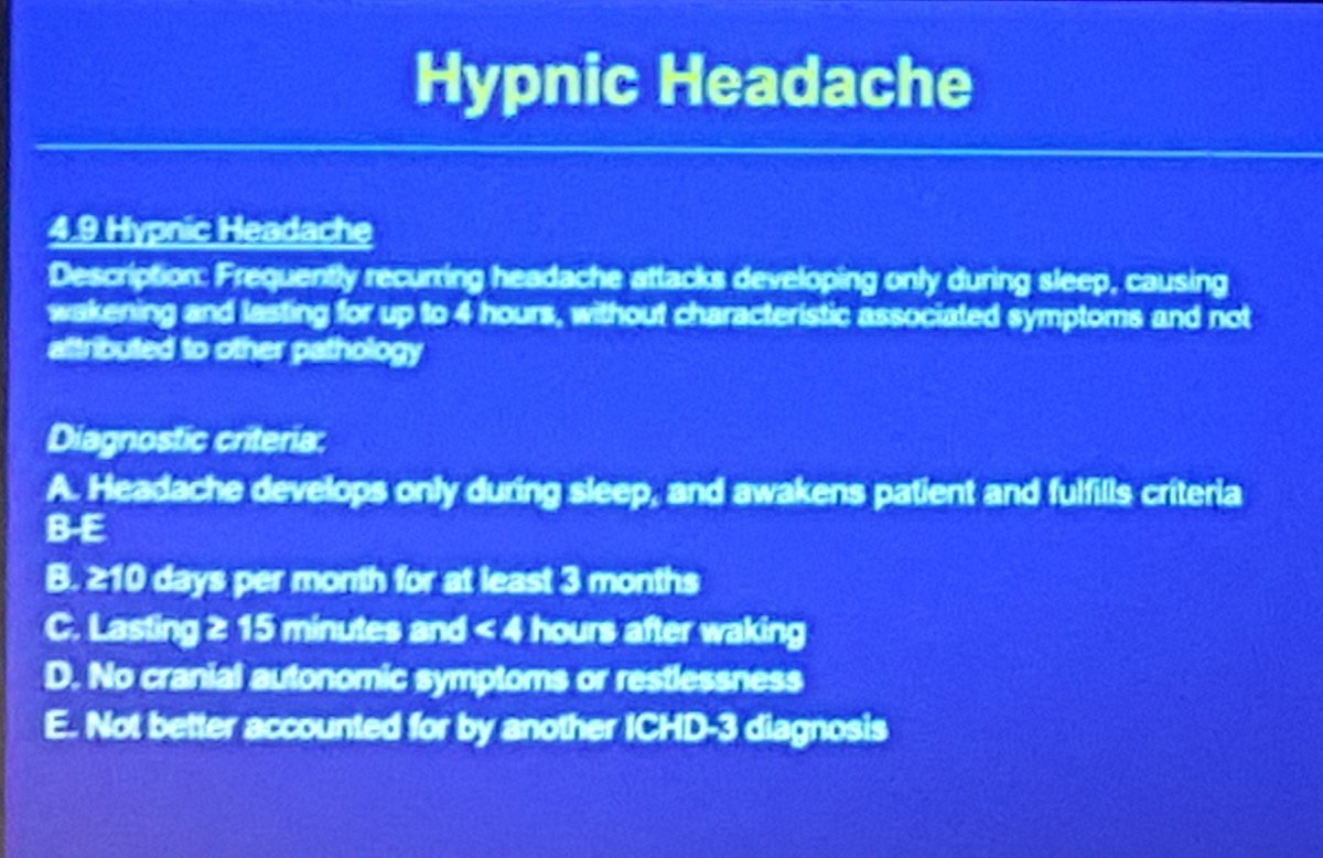 griz1's tweet photo. #SUNCT, #Nummular & #Hypnic...
#DrPGoadsby teaches more about unusual #headaches. #AANAM @AANMember @ahsheadache @ihs_official @TheNewANA1 @CNS_Connect @UCSF @UCSFChildrens @ucl #neurology https://t.co/8UDAQcJjvb