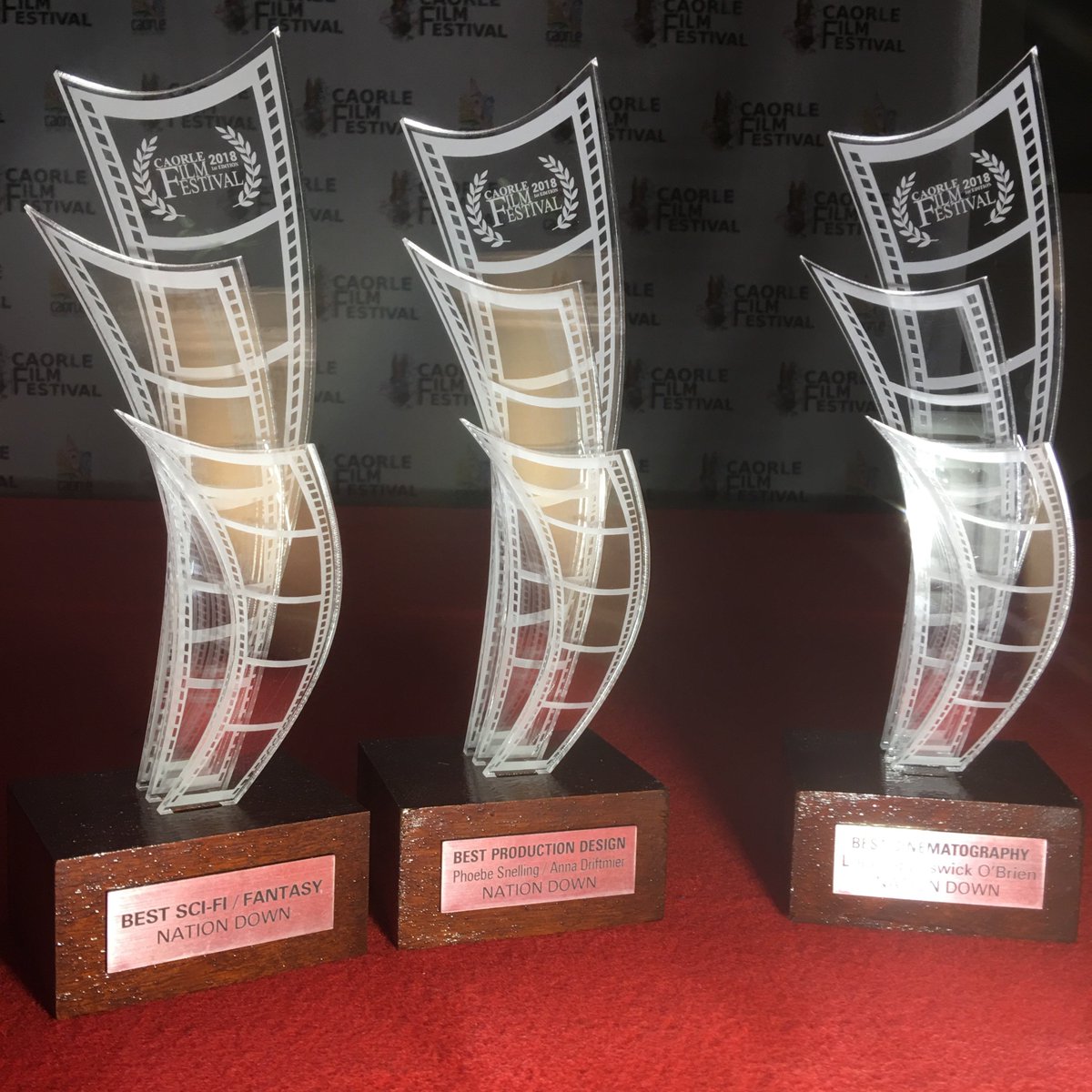 nationdown's tweet photo. Congratulations to Joaquim, Phoebe, Anna and Louis for each winning their category at the Caorle Film Festival in Venice.

We won 'Best Cinematography', 'Best Production Design' and 'Best Sci-Fi/Fantasy'. A wonderful feat!

Thanks to the festival organisers and the jury! https://t.co/migo5GmvBh