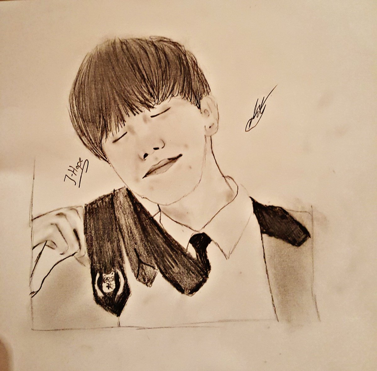 Fanart j hope карандашом
